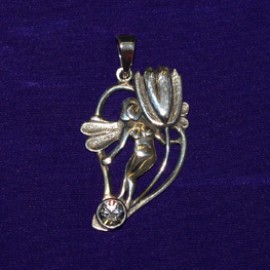 Flower Fairy Silver Pendant